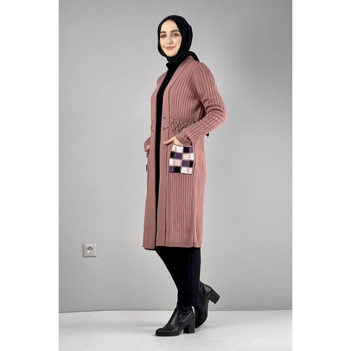 Moda Çizgi Triko Hırka