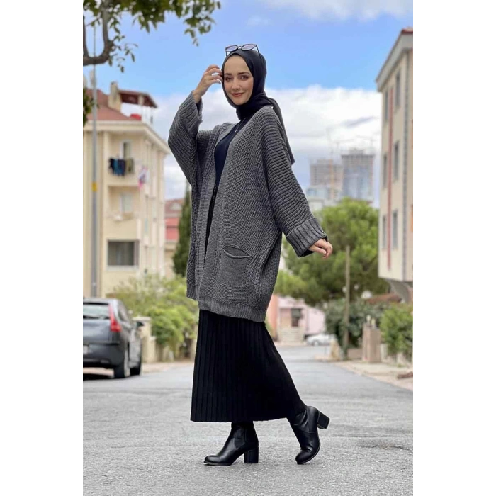 Moda Çizgi Triko Hırka