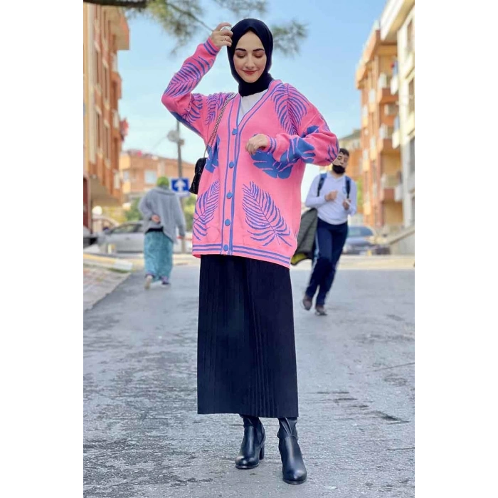 Moda Çizgi Triko Hırka