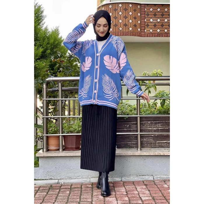 Moda Çizgi Triko Hırka