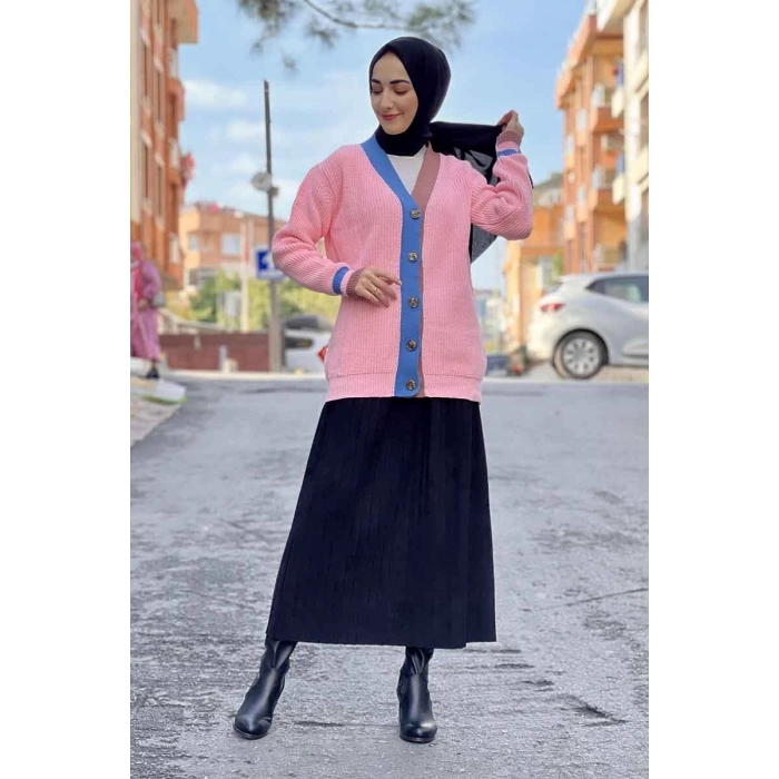 Moda Çizgi Triko Hırka