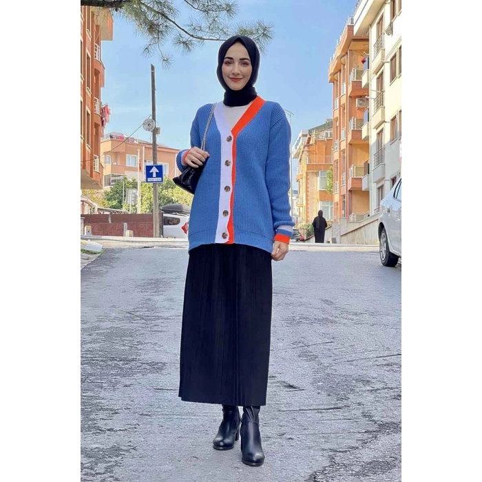 Moda Çizgi Triko Hırka