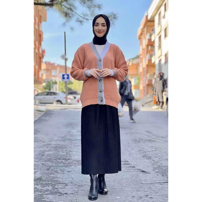 Moda Çizgi Triko Hırka