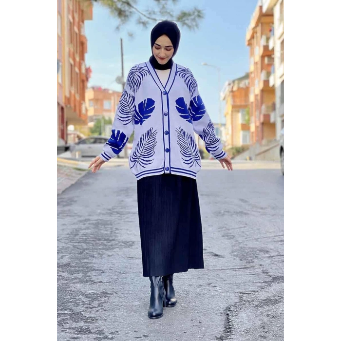 Moda Çizgi Triko Hırka