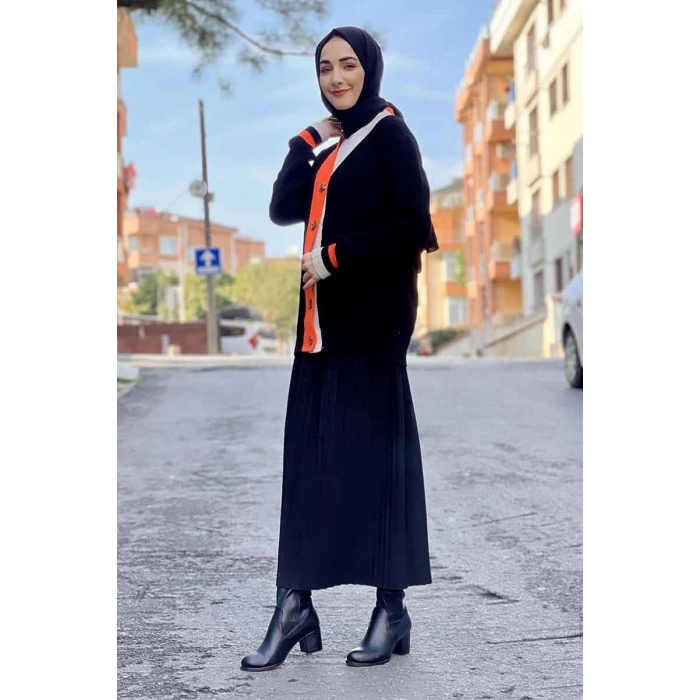 Moda Çizgi Triko Hırka