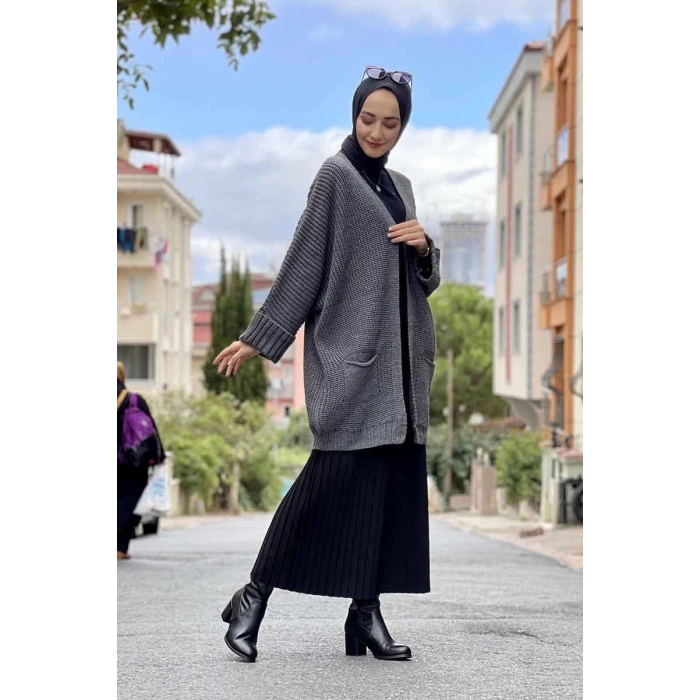 Moda Çizgi Triko Hırka