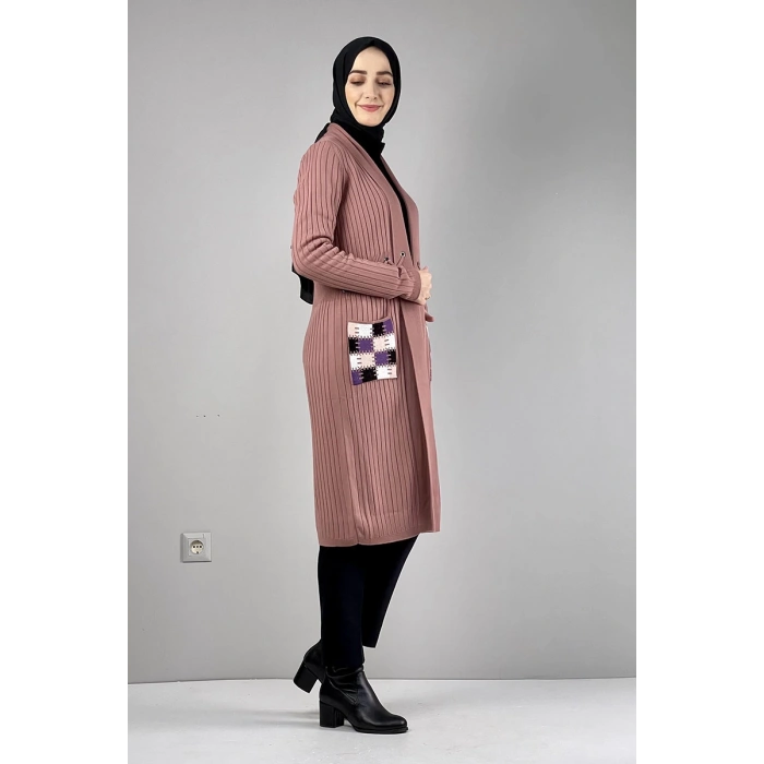 Moda Çizgi Triko Hırka