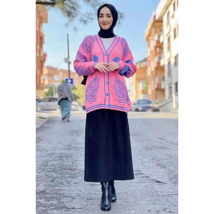 Moda Çizgi Triko Hırka