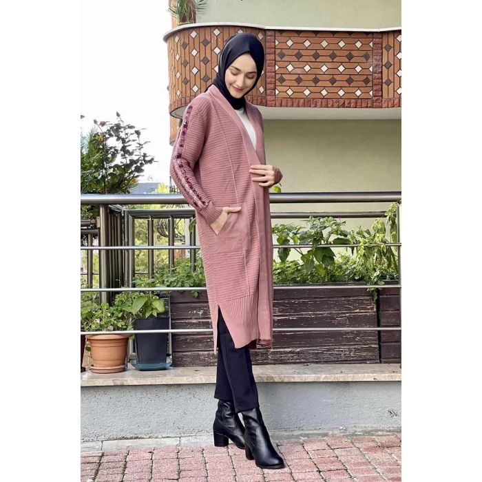 Moda Çizgi Triko Hırka