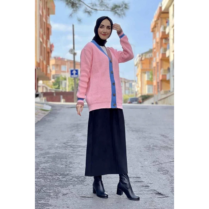 Moda Çizgi Triko Hırka