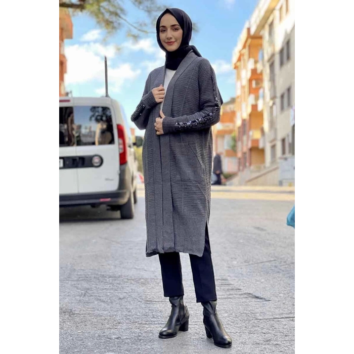 Moda Çizgi Triko Hırka