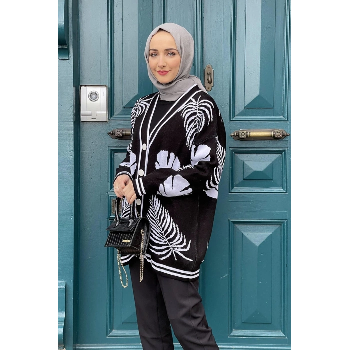 Moda Çizgi Triko Hırka