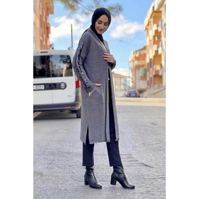 Moda Çizgi Triko Hırka