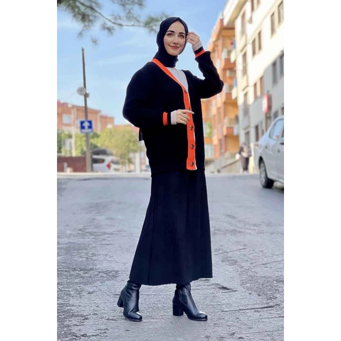 Moda Çizgi Triko Hırka