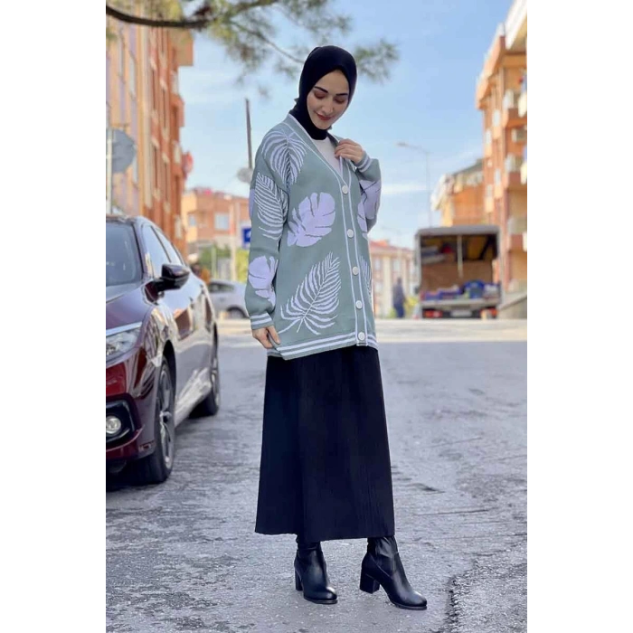 Moda Çizgi Triko Hırka