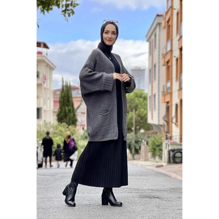 Moda Çizgi Triko Hırka