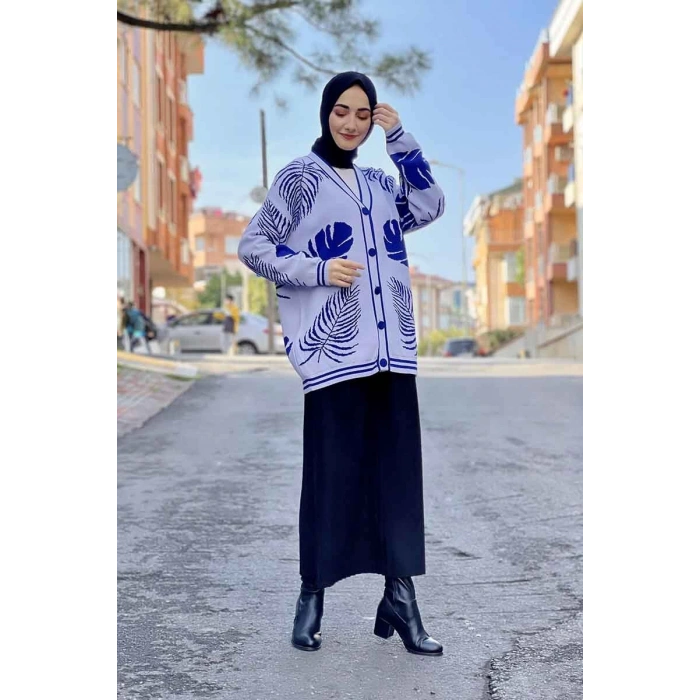 Moda Çizgi Triko Hırka