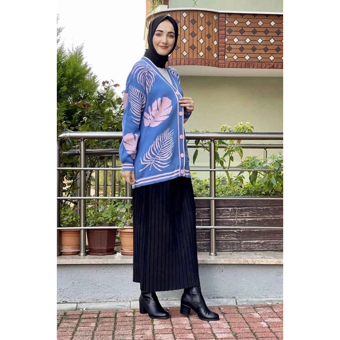 Moda Çizgi Triko Hırka