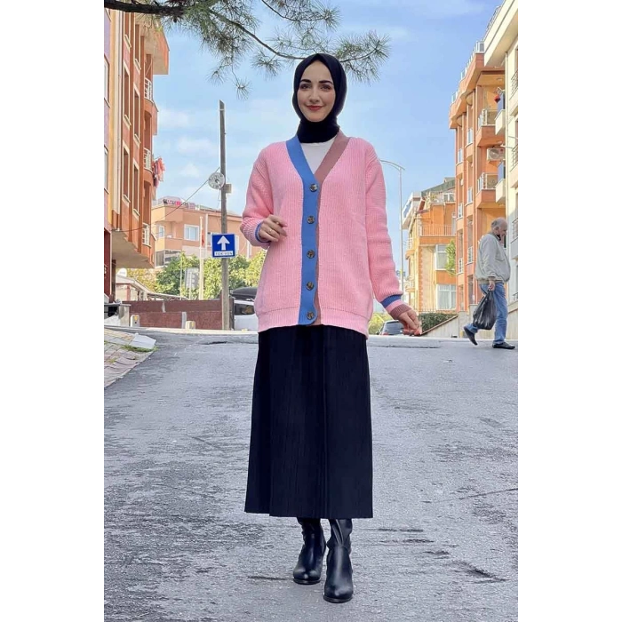 Moda Çizgi Triko Hırka