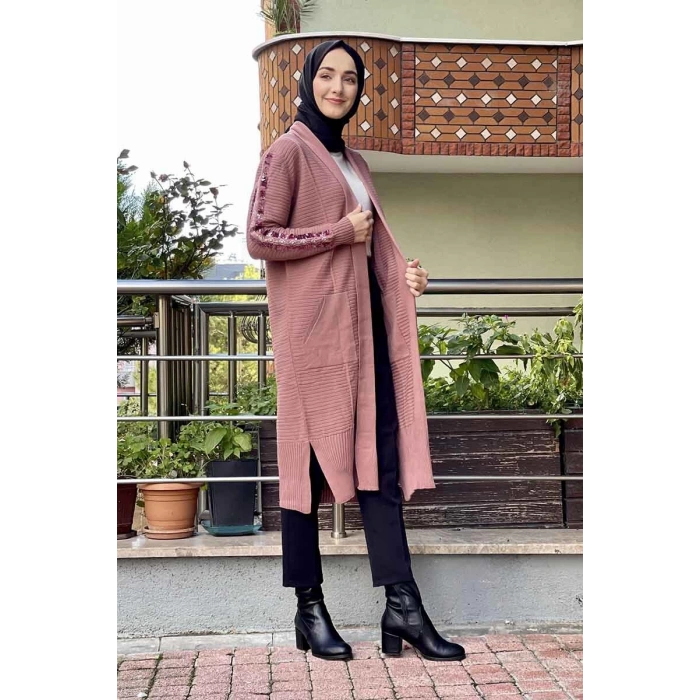 Moda Çizgi Triko Hırka