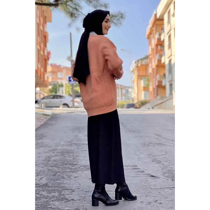 Moda Çizgi Triko Hırka