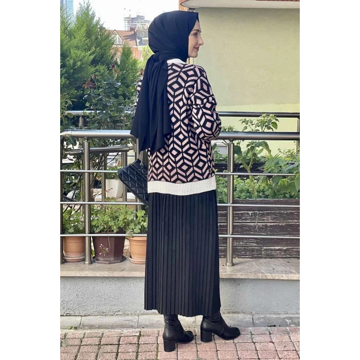 Moda Çizgi Triko Hırka