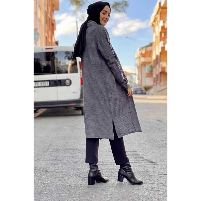 Moda Çizgi Triko Hırka