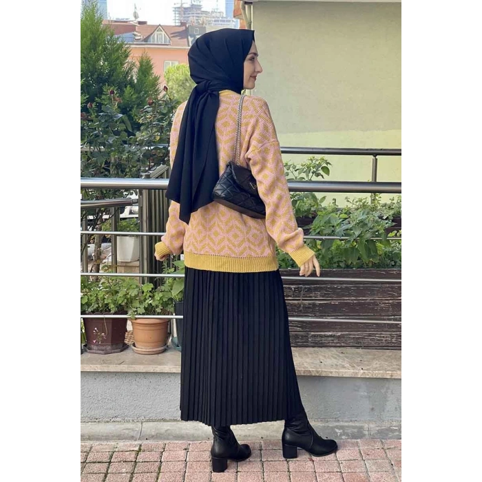 Moda Çizgi Triko Hırka