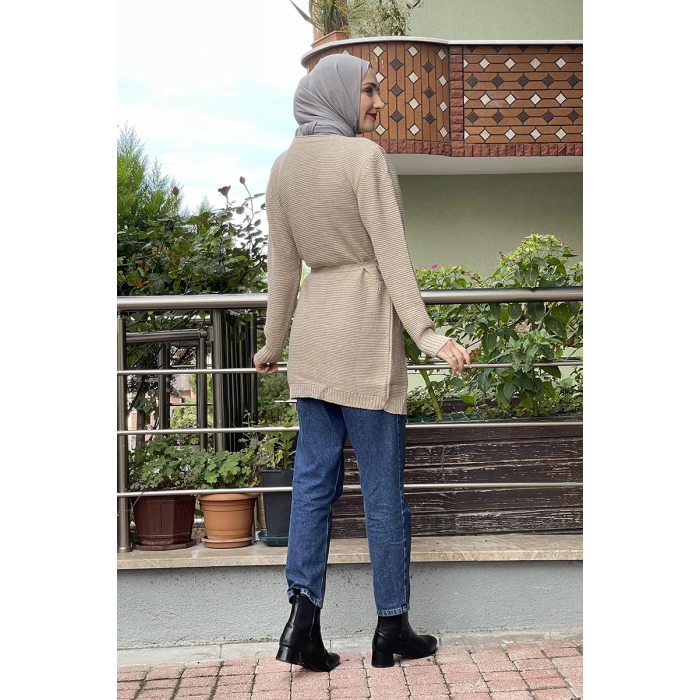 Moda Çizgi Triko Hırka