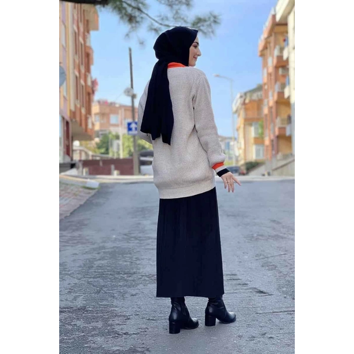 Moda Çizgi Triko Hırka