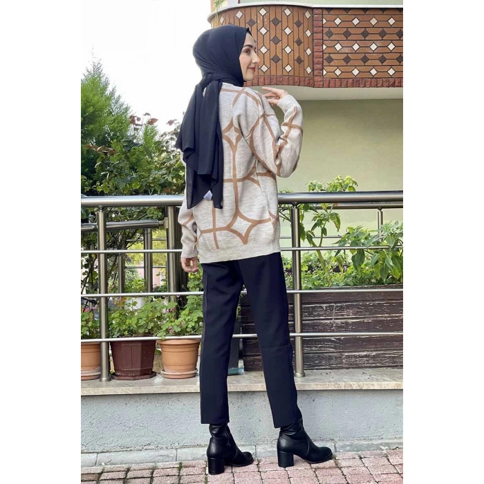 Moda Çizgi Triko Hırka