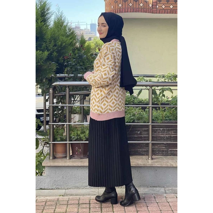 Moda Çizgi Triko Hırka