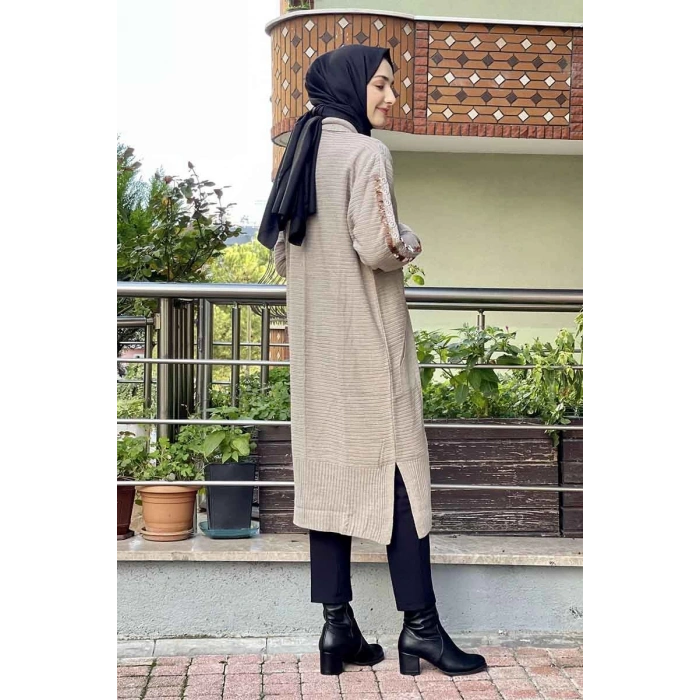 Moda Çizgi Triko Hırka