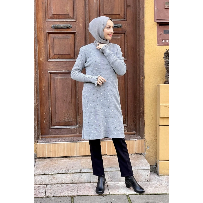 Moda Çizgi Triko Tunik