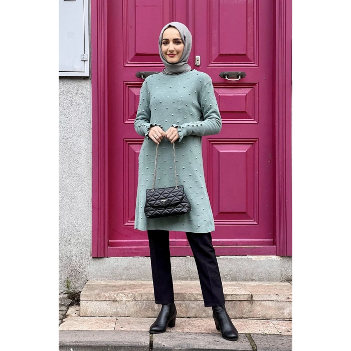 Moda Çizgi Triko Tunik