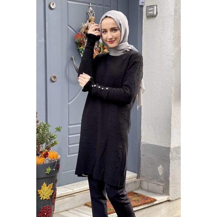 Moda Çizgi Triko Tunik