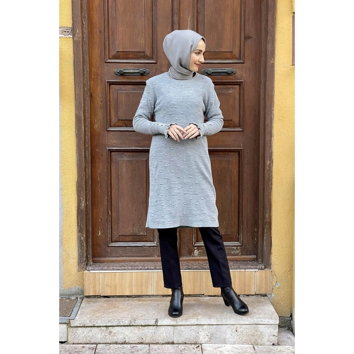 Moda Çizgi Triko Tunik