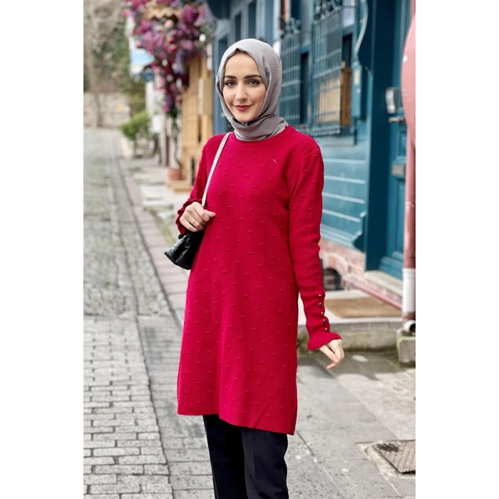 Moda Çizgi Triko Tunik
