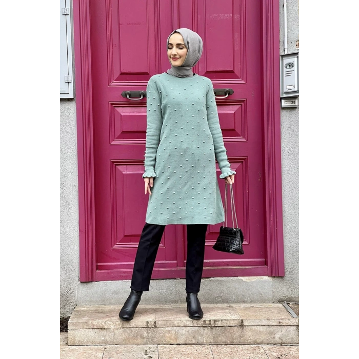 Moda Çizgi Triko Tunik