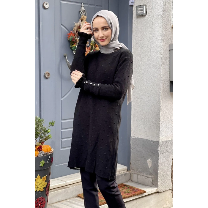 Moda Çizgi Triko Tunik