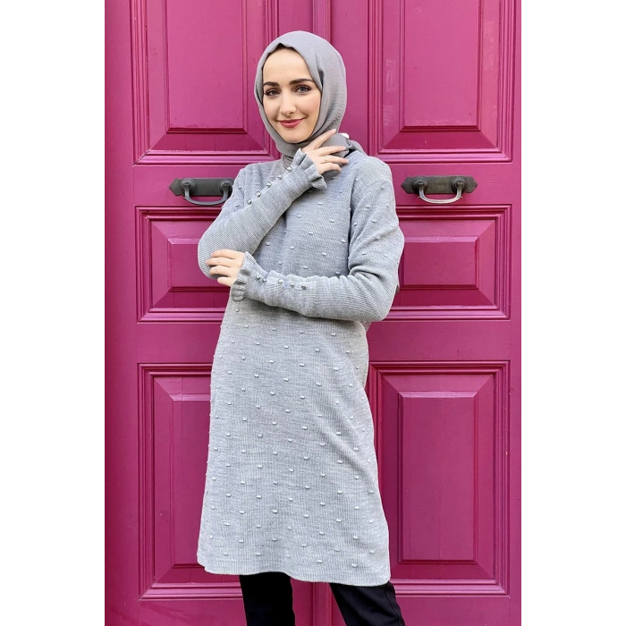 Moda Çizgi Triko Tunik