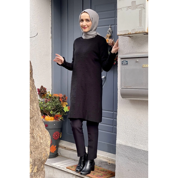 Moda Çizgi Triko Tunik