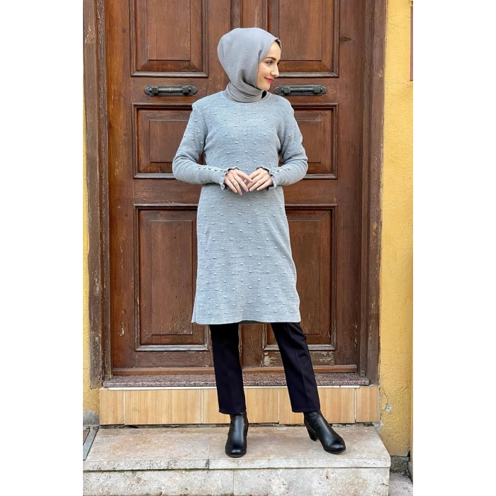 Moda Çizgi Triko Tunik