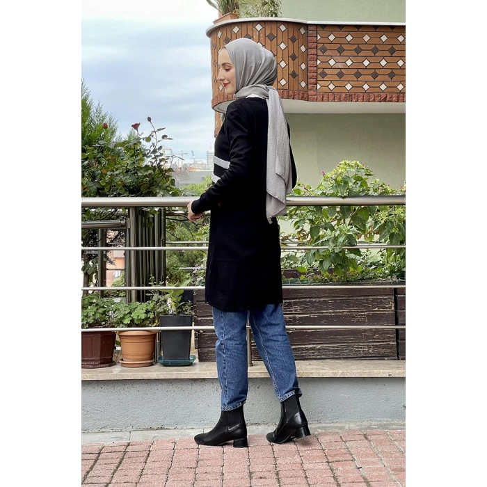 Moda Çizgi Triko Tunik