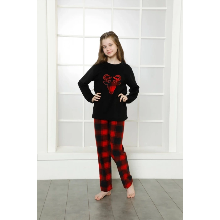 Moda Çizgi WelSoft Polar Çocuk Pijama Takımı 4632