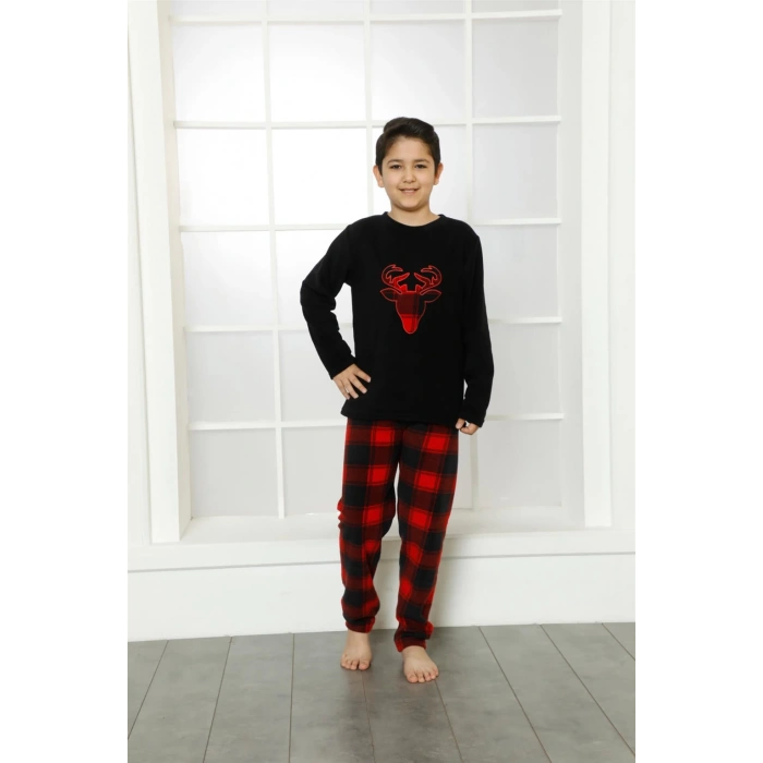 Moda Çizgi WelSoft Polar Çocuk Pijama Takımı 4634