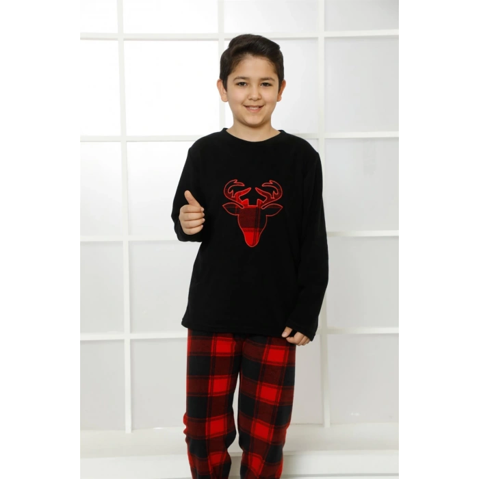 Moda Çizgi WelSoft Polar Çocuk Pijama Takımı 4634