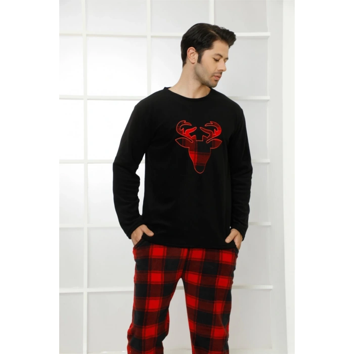 Moda Çizgi WelSoft Polar Erkek Pijama Takımı 6798