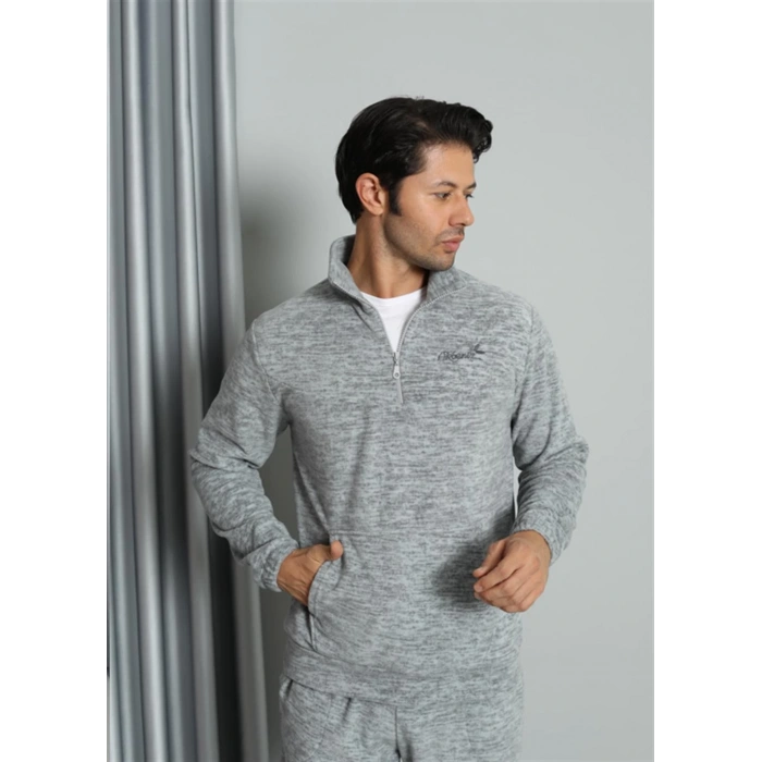 Moda Çizgi WelSoft Polar Fermuarlı Erkek Pijama Takımı 6840