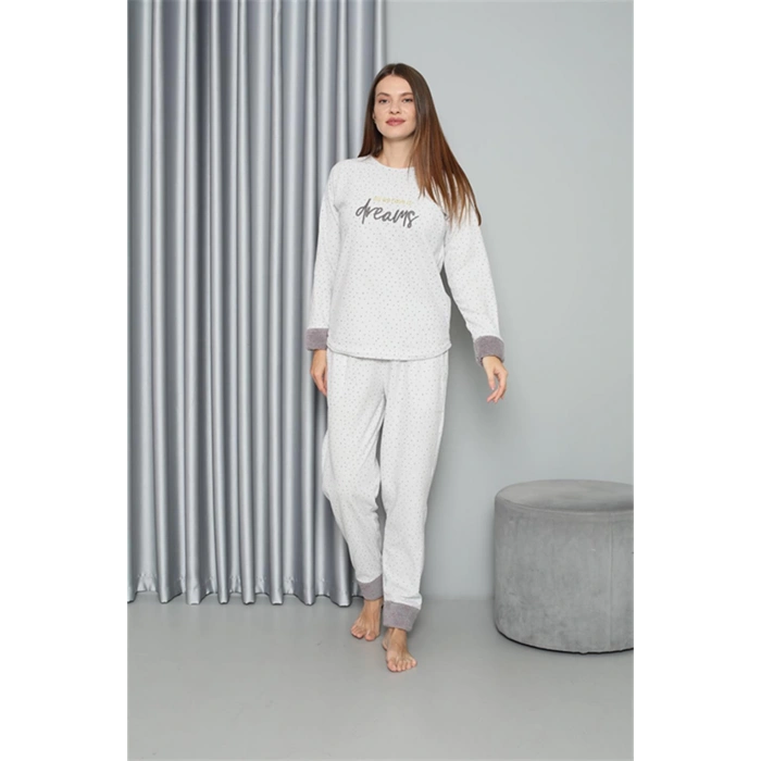 Moda Çizgi Welsoft Polar Kadın Pijama Takımı 8515